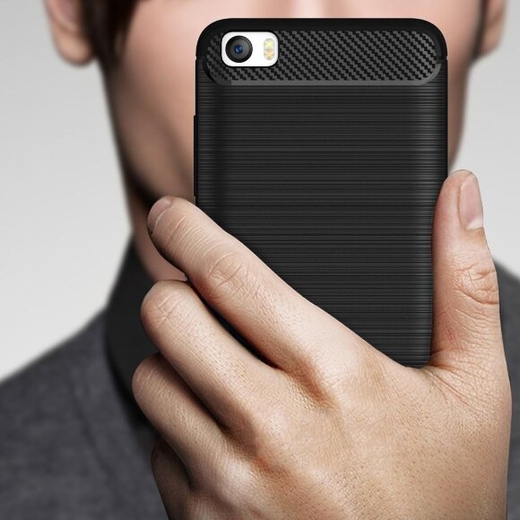 Чехол-накладка Carbon Fibre для Xiaomi Mi5 (серый)