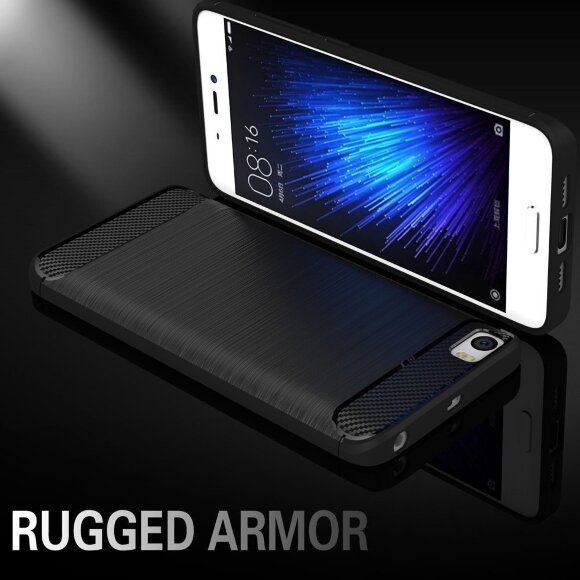 Чехол-накладка Carbon Fibre для Xiaomi Mi5 (серый)