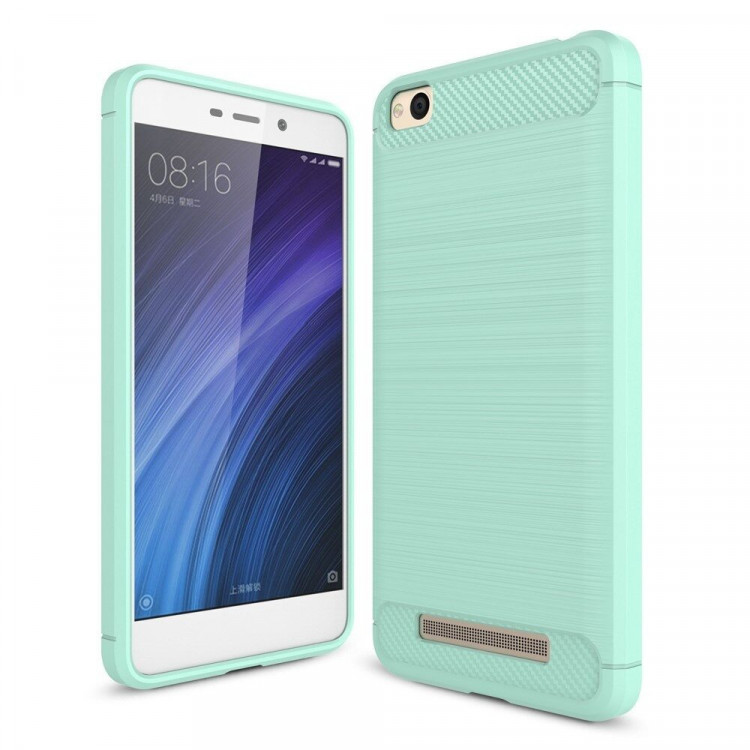 Чехол-накладка Carbon Fibre для Xiaomi Redmi 4A (сине-зеленый)