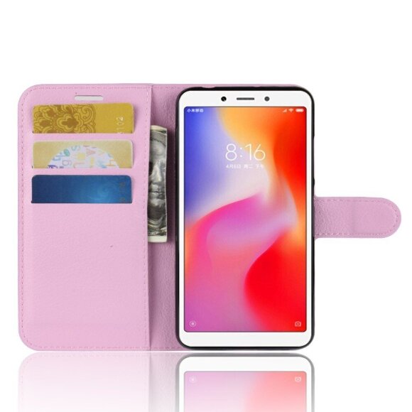 Чехол с визитницей для Xiaomi Redmi 6A (розовый) Чехол с визитницей для Xiaomi Redmi 6A (розовый)