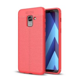 Чехол-накладка Litchi Grain для Samsung Galaxy A8 Plus (2018) (красный)