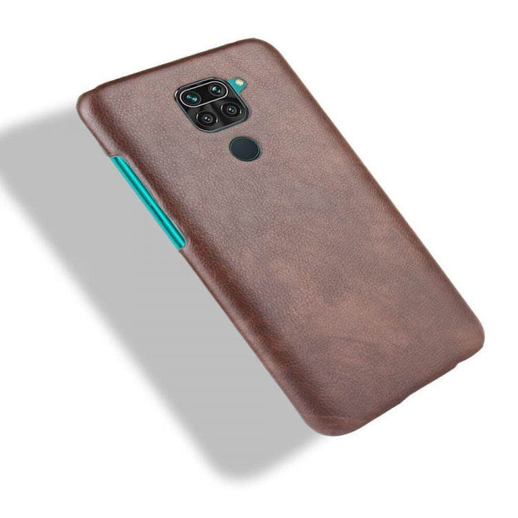 Кожаная накладка-чехол для Xiaomi Redmi Note 9 (коричневый)