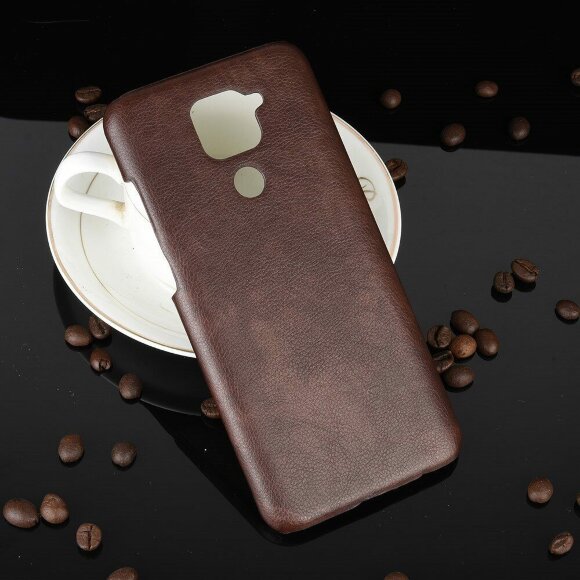 Кожаная накладка-чехол для Xiaomi Redmi Note 9 (коричневый) Кожаная накладка-чехол для Xiaomi Redmi Note 9 (коричневый)