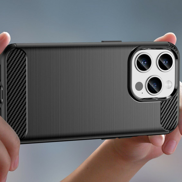 Чехол-накладка Carbon Fibre для iPhone 15 Pro Max (черный) Чехол-накладка Carbon Fibre для iPhone 15 Pro Max (черный)
