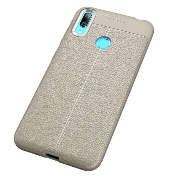 Чехол-накладка Litchi Grain для Huawei Y7 (2019) / Y7 Prime (2019) (серый)