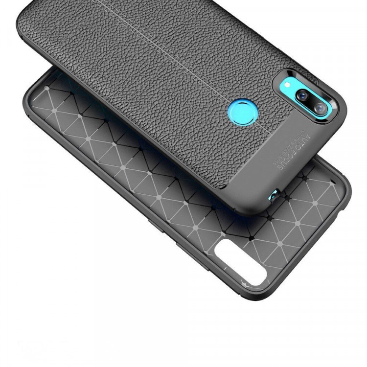 Чехол-накладка Litchi Grain для Huawei Y7 (2019) / Y7 Prime (2019) (серый)