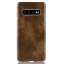 Кожаная накладка-чехол Litchi Texture для Samsung Galaxy S10 (коричневый)