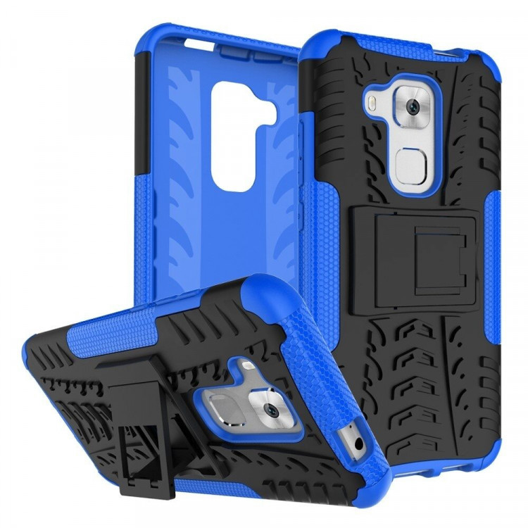 Чехол Hybrid Armor для Huawei Nova Plus (черный + голубой)