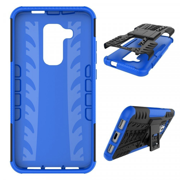 Чехол Hybrid Armor для Huawei Nova Plus (черный + голубой)