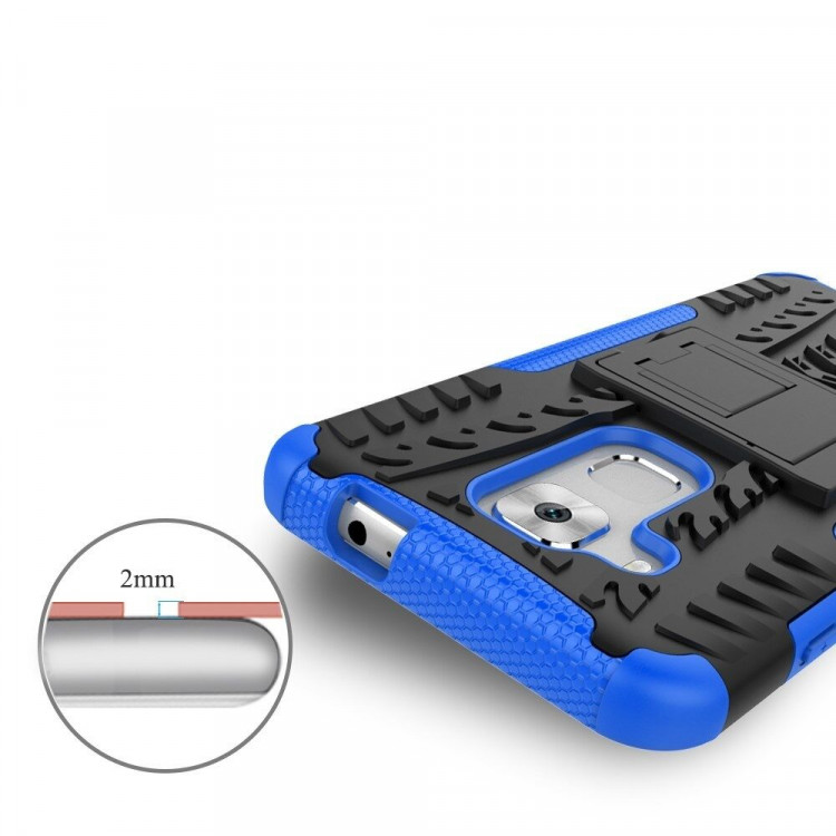 Чехол Hybrid Armor для Huawei Nova Plus (черный + голубой)