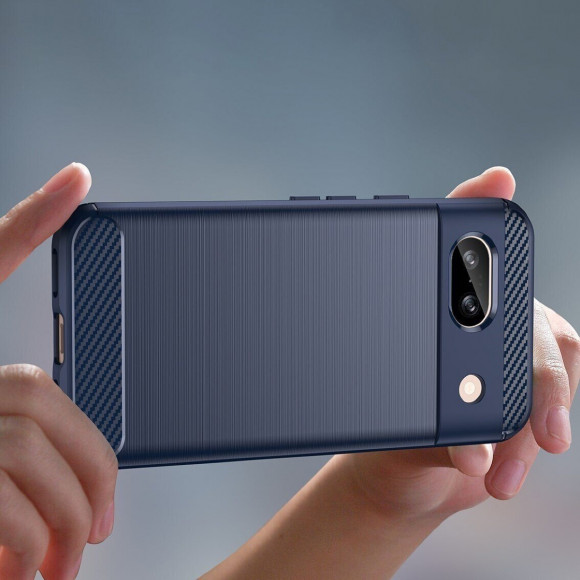 Чехол-накладка Carbon Fibre для Google Pixel 8a (темно-синий) Чехол-накладка Carbon Fibre для Google Pixel 8a (темно-синий)