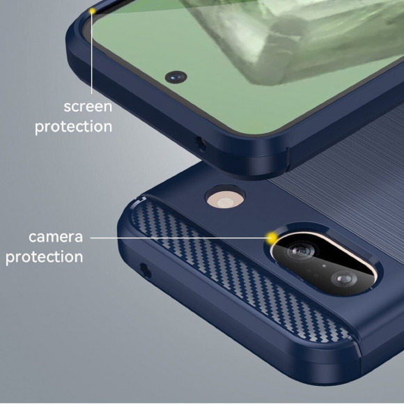 Чехол-накладка Carbon Fibre для Google Pixel 8a (темно-синий) Чехол-накладка Carbon Fibre для Google Pixel 8a (темно-синий)