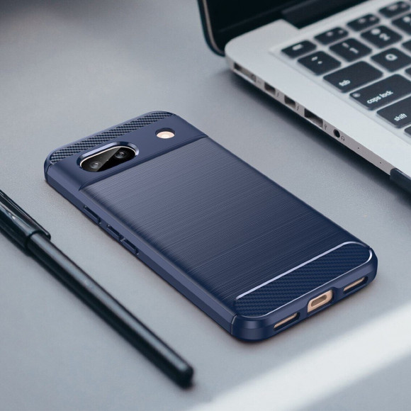 Чехол-накладка Carbon Fibre для Google Pixel 8a (темно-синий) Чехол-накладка Carbon Fibre для Google Pixel 8a (темно-синий)
