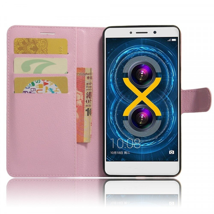 Чехол с визитницей для Huawei Honor 6x 2016 (розовый)