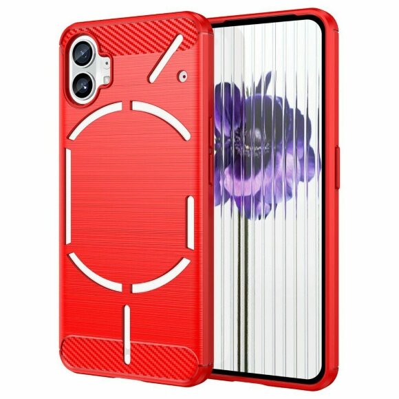 Чехол-накладка Carbon Fibre для Nothing Phone (1) (красный)
