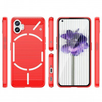 Чехол-накладка Carbon Fibre для Nothing Phone (1) (красный)