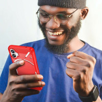 Чехол-накладка Carbon Fibre для Nothing Phone (1) (красный)