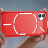 Чехол-накладка Carbon Fibre для Nothing Phone (1) (красный)