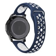 Двухцветный силиконовый ремешок для Samsung Gear S3 Frontier / S3 Classic / Galaxy Watch 46мм / Watch 3 (45мм) (синий+белый) Двухцветный силиконовый ремешок для Samsung Gear S3 Frontier / S3 Classic / Galaxy Watch 46мм / Watch 3 (45мм) (синий+белый)