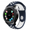 Двухцветный силиконовый ремешок для Samsung Gear S3 Frontier / S3 Classic / Galaxy Watch 46мм / Watch 3 (45мм) (синий+белый)