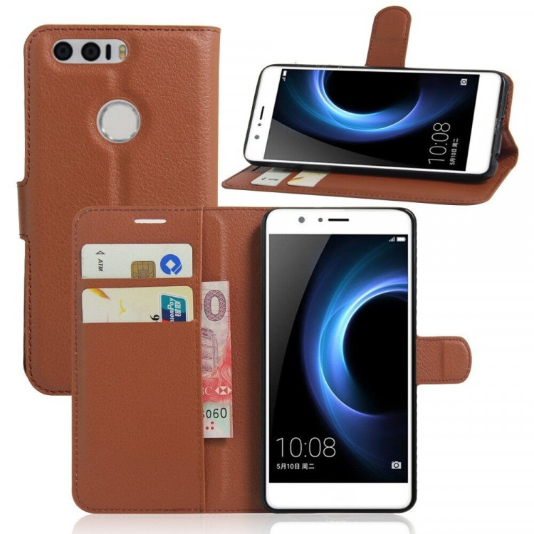 Чехол с визитницей для Huawei Honor 8 (коричневый)