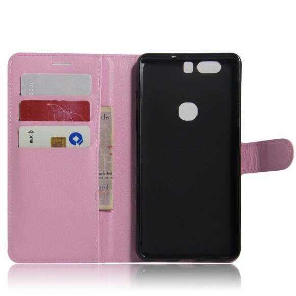 Чехол с визитницей для Huawei Honor V8 (розовый) Чехол с визитницей для Huawei Honor V8 (розовый)
