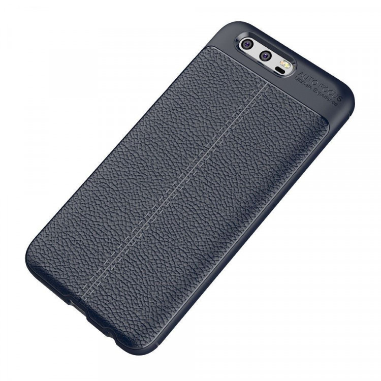 Чехол-накладка Litchi Grain для Huawei Honor 9 (темно-синий)