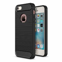Чехол-накладка Carbon Fibre для iPhone 5 / 5S / SE (черный)