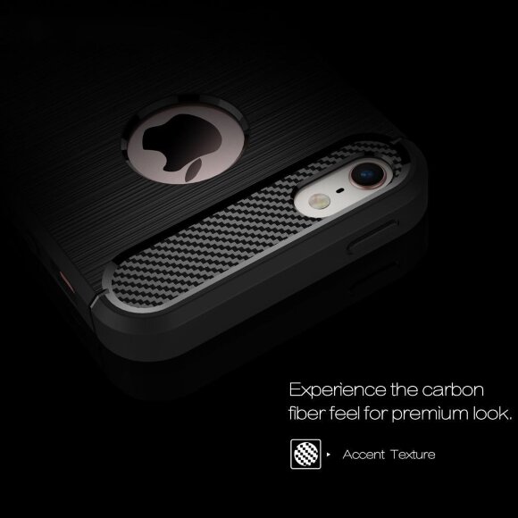 Чехол-накладка Carbon Fibre для iPhone 5 / 5S / SE (черный)