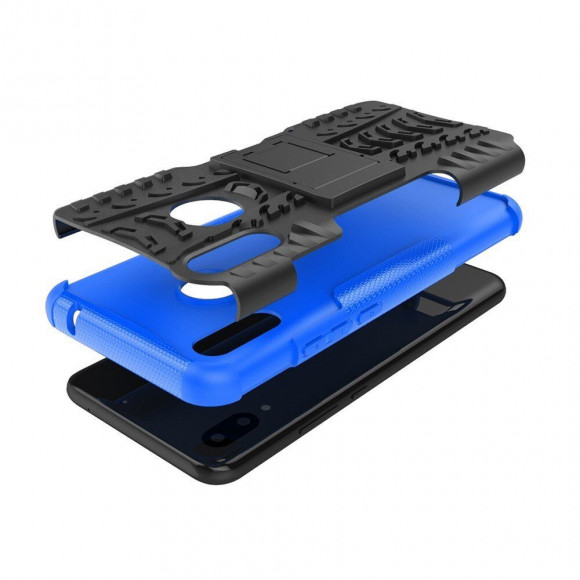 Чехол Hybrid Armor для Huawei Nova 3i / P Smart+ (Plus) (черный + голубой) Чехол Hybrid Armor для Huawei Nova 3i / P Smart+ (Plus) (черный + голубой)