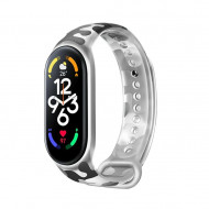Камуфляжный силиконовый ремешок для Xiaomi Mi Band 7 (серый)