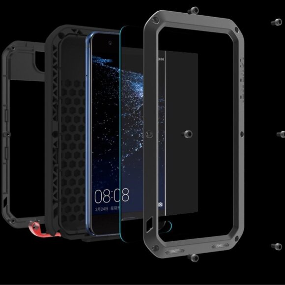 Гибридный чехол LOVE MEI для Huawei P10 Plus (черный) Гибридный чехол LOVE MEI для Huawei P10 Plus (черный)