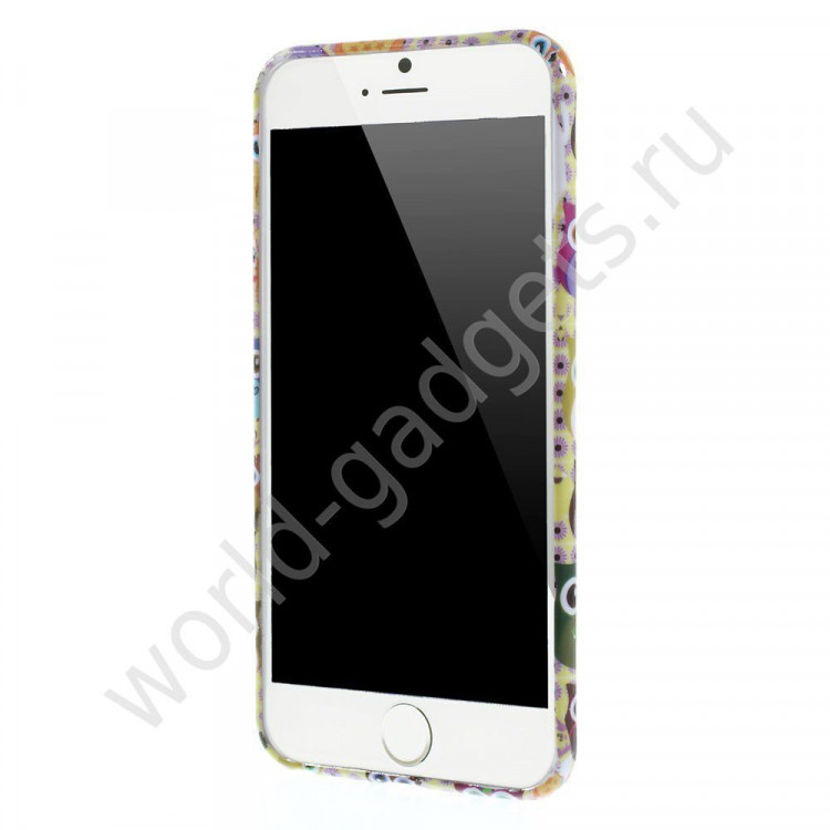 Чехол из мягкого пластика для iPhone 6 Plus (Совы)