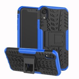 Чехол Hybrid Armor для iPhone XR (черный + голубой)