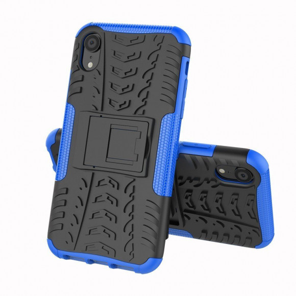 Чехол Hybrid Armor для iPhone XR (черный + голубой) Чехол Hybrid Armor для iPhone XR (черный + голубой)