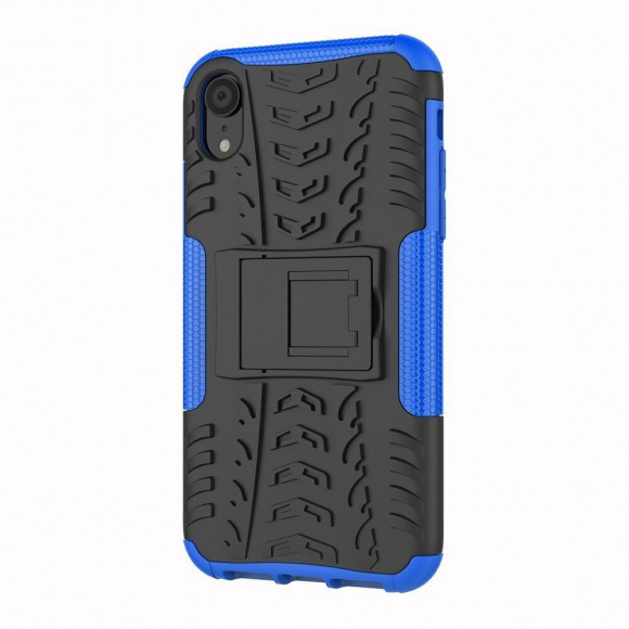 Чехол Hybrid Armor для iPhone XR (черный + голубой) Чехол Hybrid Armor для iPhone XR (черный + голубой)