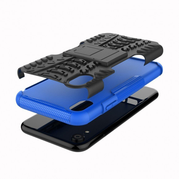 Чехол Hybrid Armor для iPhone XR (черный + голубой) Чехол Hybrid Armor для iPhone XR (черный + голубой)