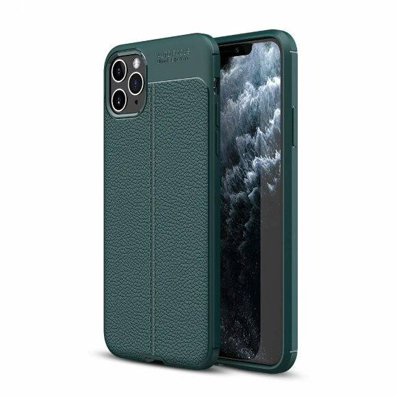 Чехол-накладка Litchi Grain для iPhone 11 Pro (зеленый)