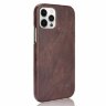 Кожаная накладка-чехол для iPhone 12 Pro Max (коричневый)