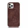 Кожаная накладка-чехол для iPhone 12 Pro Max (коричневый)