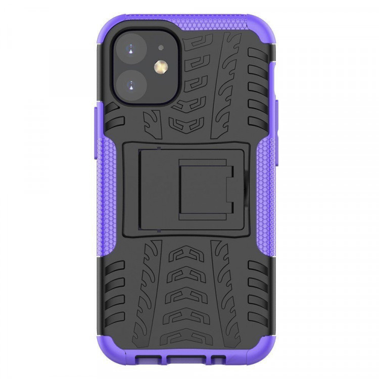 Чехол Hybrid Armor для iPhone 12 mini (черный + фиолетовый)