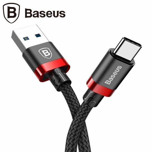 Кабель Baseus USB 3.0 - Type-C - 1,5м. (черный + красный)