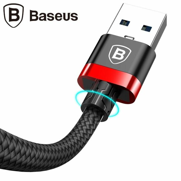 Кабель Baseus USB 3.0 - Type-C - 1,5м. (черный + красный)