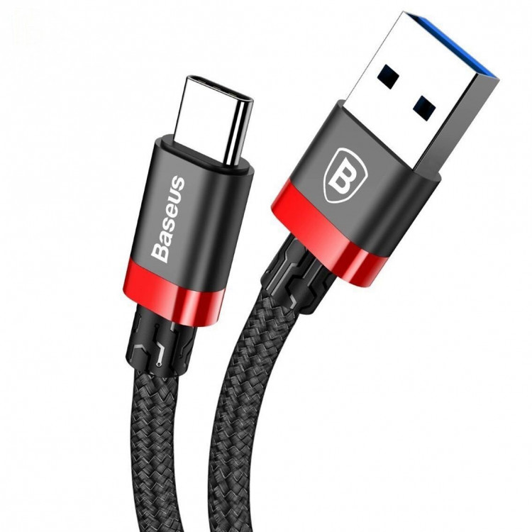 Кабель Baseus USB 3.0 - Type-C - 1,5м. (черный + красный)