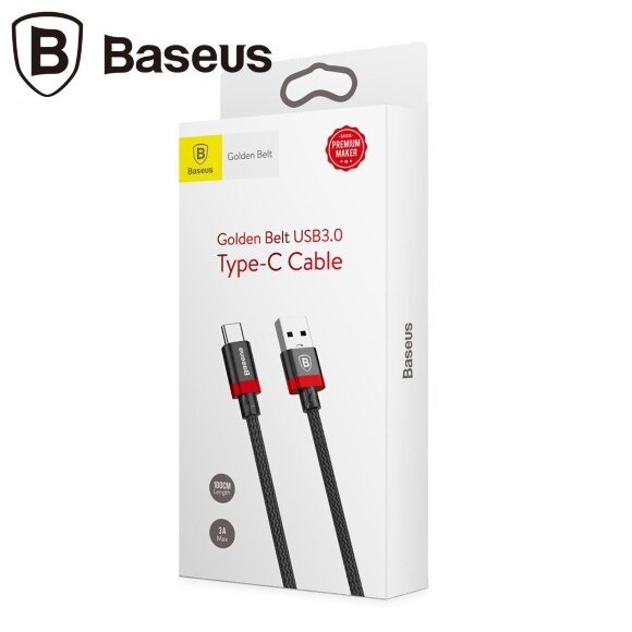Кабель Baseus USB 3.0 - Type-C - 1,5м. (черный + красный)