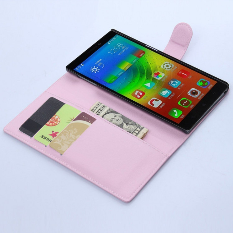 Чехол с визитницей для Lenovo Vibe Z2 (розовый)