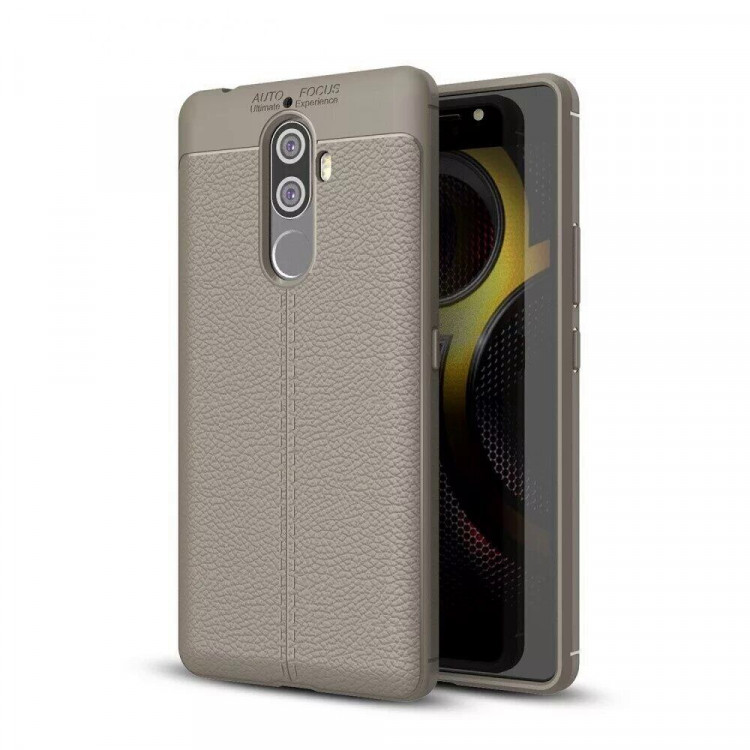 Чехол-накладка Litchi Grain для Lenovo K8 Note (серый)