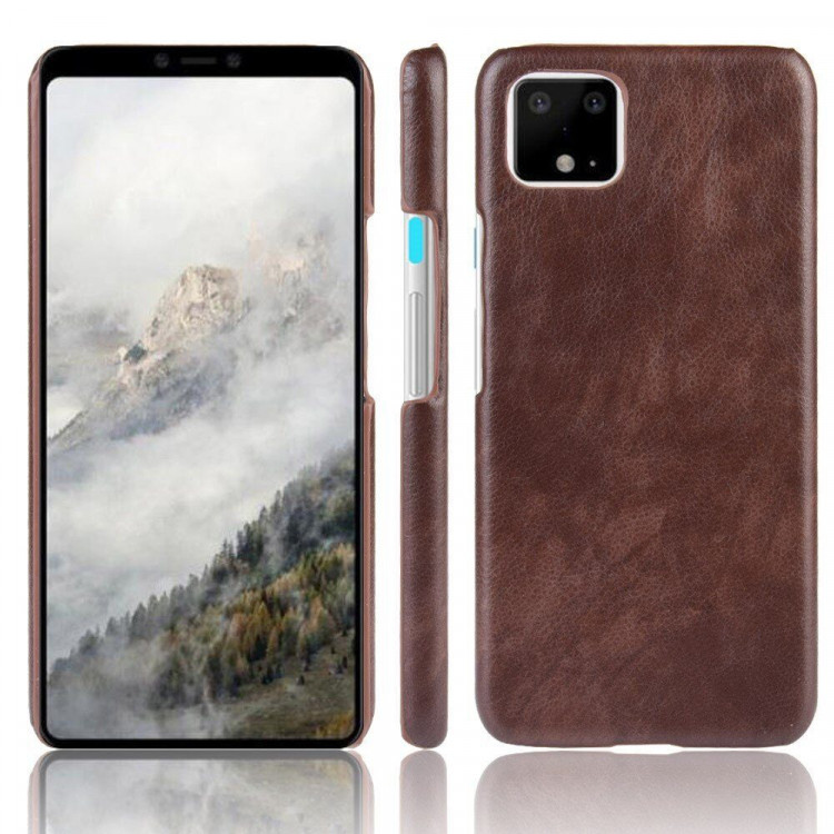 Кожаная накладка-чехол для Google Pixel 4 XL (коричневый)