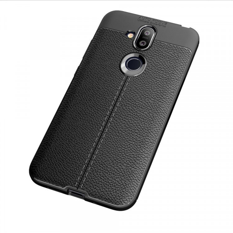 Чехол-накладка Litchi Grain для Nokia 8.1 (черный)