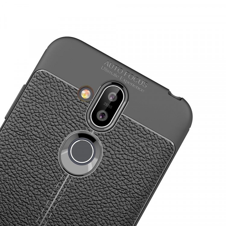 Чехол-накладка Litchi Grain для Nokia 8.1 (черный)